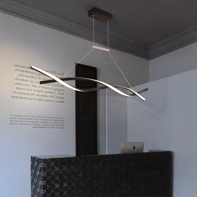 Modern Minimalist Line Wave LED Art Chandelier