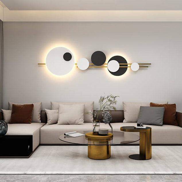 Moderne, minimalistische, runde, dekorative LED-Wandleuchte aus Metall 