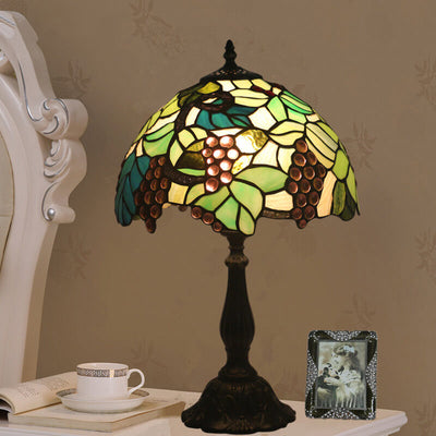 Tiffany Rustic Fruit Stained Glass 1-Light Table Lamp