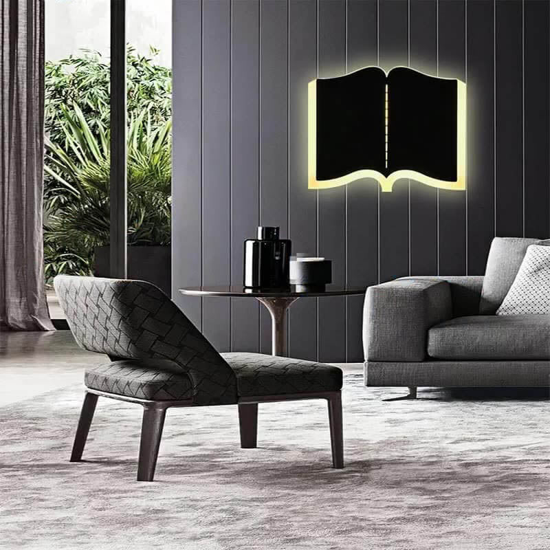 Minimalist Book Shape Iron 1-Light LED Wall Sconce Lamp