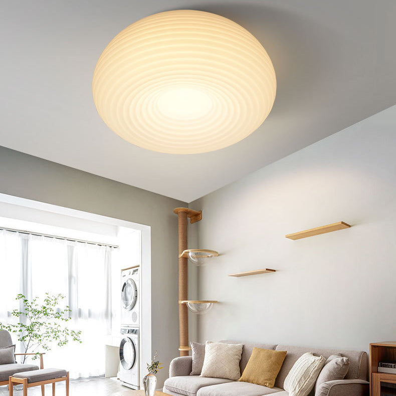 Minimalist Round Globe PE Material LED Flush Mount Ceiling Light