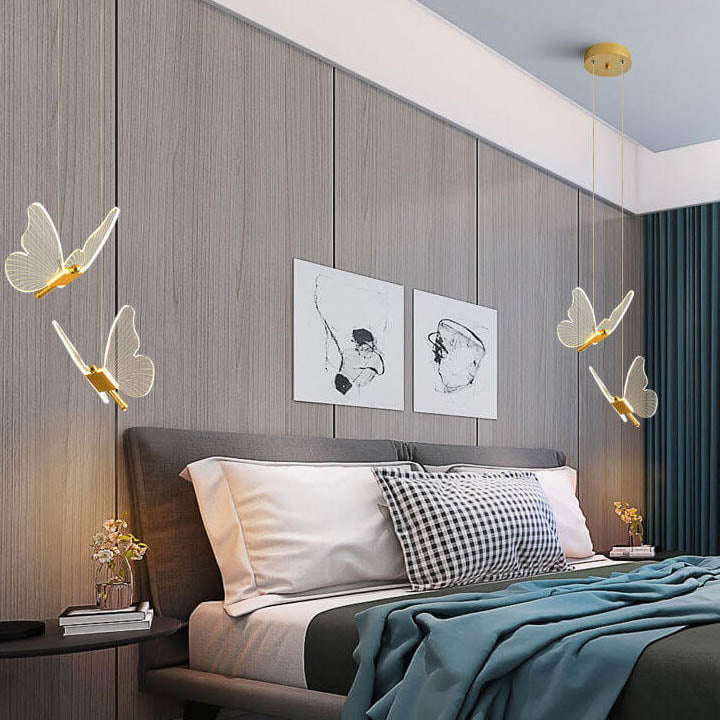 Lustre à suspension LED papillon acrylique minimaliste 