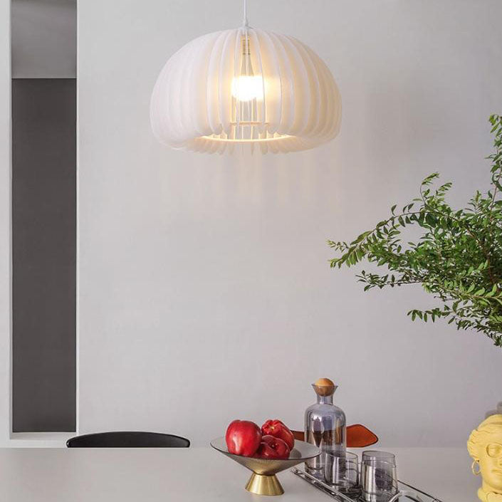 Nordic White Pumpkin Acrylic 1-Light Pendant Light