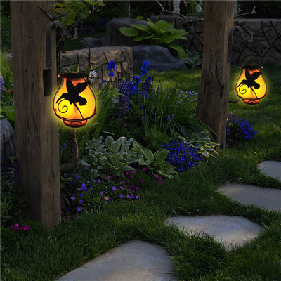 Lanterne solaire rétro à LED, luminaire décoratif d'extérieur, étanche, suspendu pour jardin 