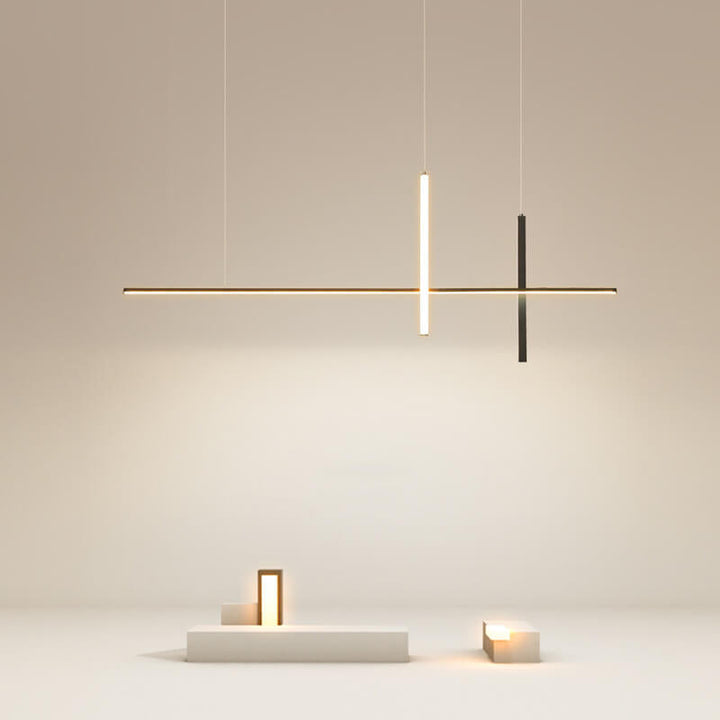 Moderne minimalistische Langlinien-LED-Kronleuchter 