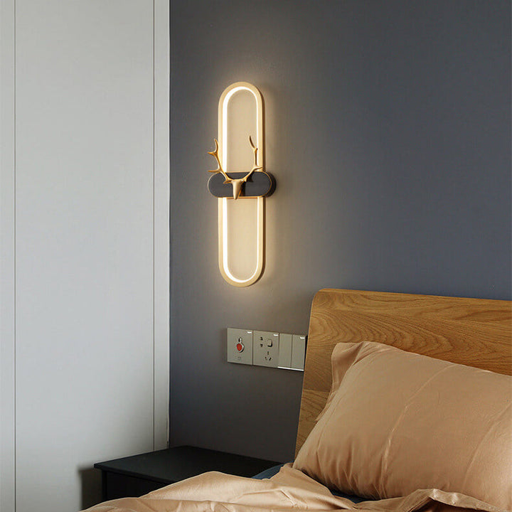 Moderne Hirschkopf-Ring-LED-Wandleuchte 