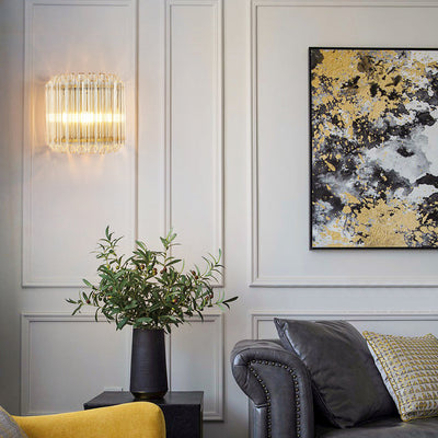Moderne Glasquadrat-Säule 1-Licht Luxus Wandleuchte Lampe 