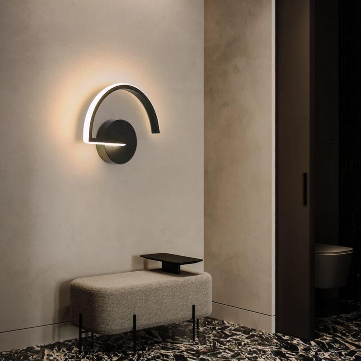 Modern Minimalist Curves Line Aluminum 1-Light LED Wall Sconce Lamp