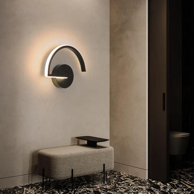 Moderne minimalistische Kurvenlinie Aluminium 1-Licht LED Wandleuchte 