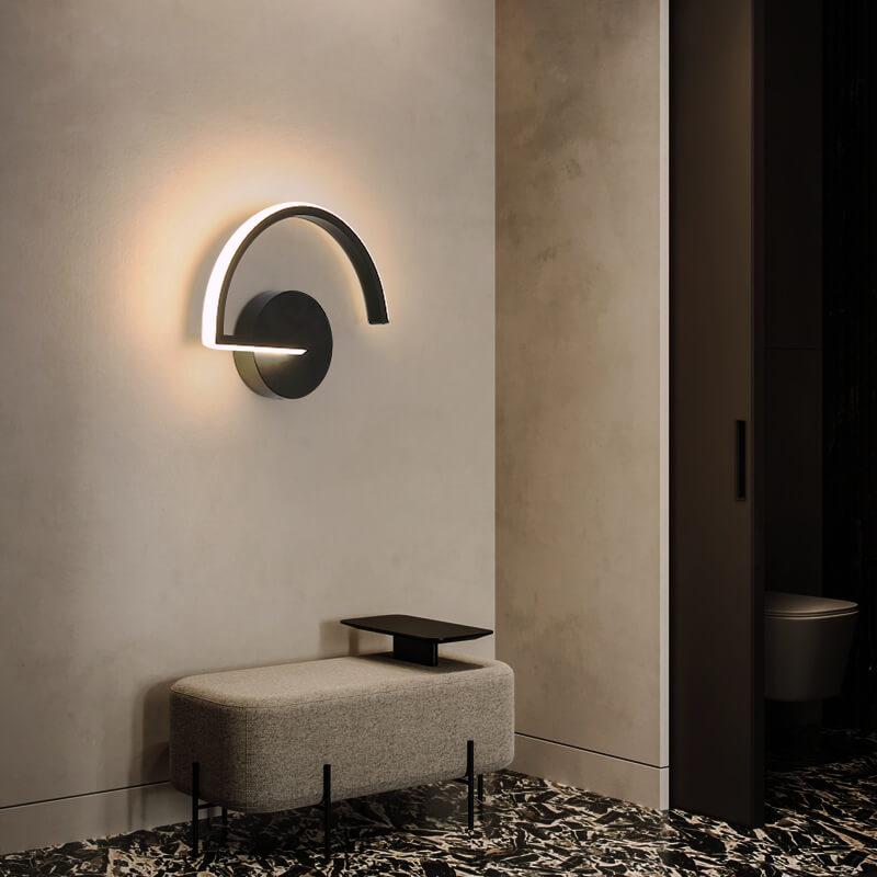 Moderne minimalistische Kurvenlinie Aluminium 1-Licht LED Wandleuchte 