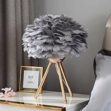 Modern Swan Feather 1-Light Globe Standing Table Lamp