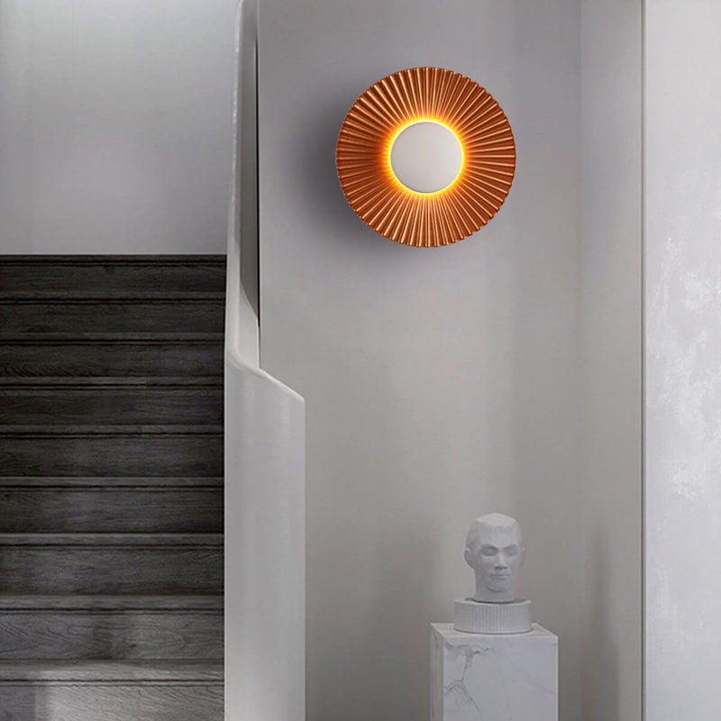 Modern Round Shell Textures Aluminum 1-Light LED Wall Sconce Lamp