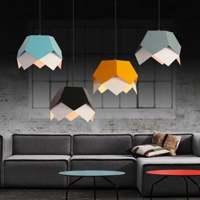 Moderne kreative bunte geometrische Lotus 1-Licht-Pendelleuchte 