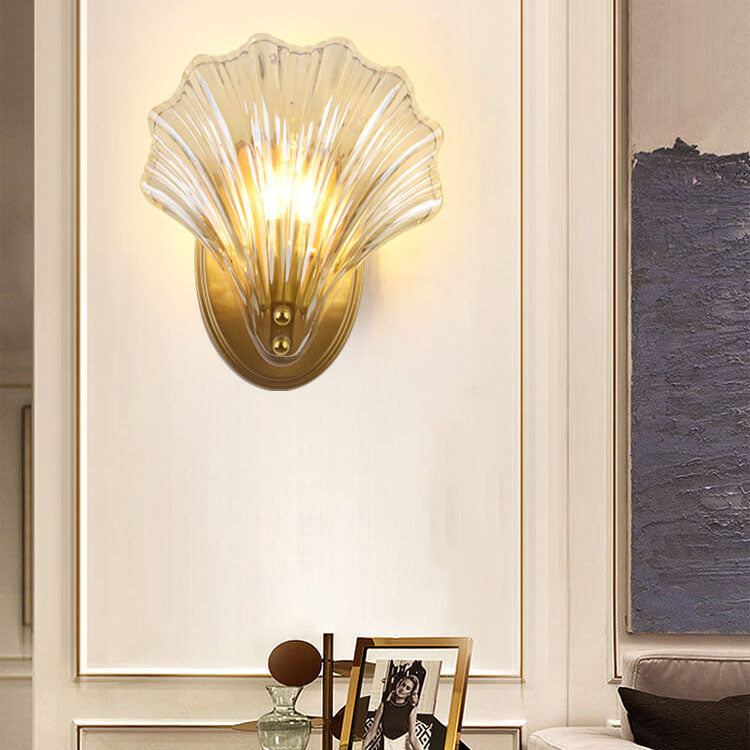 Creative Glass Shell 1-Light Wall Sconce Lamp