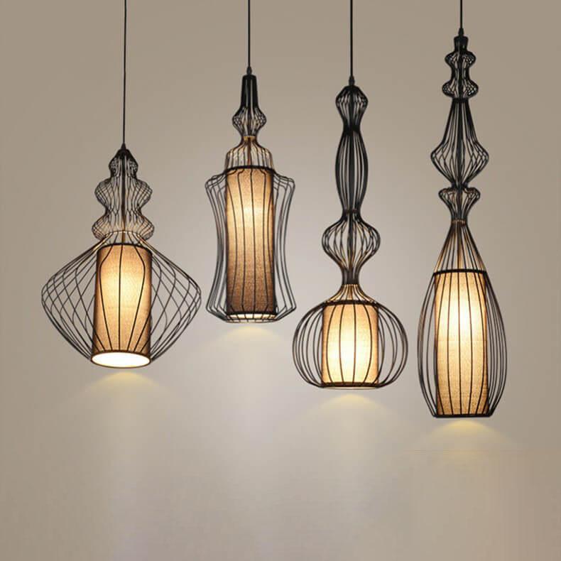 Industrielle Retro Metall Birdcage 1-Licht Laterne Pendelleuchte 