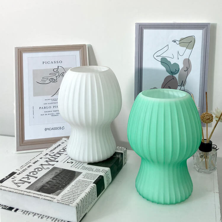 Nordic Striped Glass Macaroon 1-Light Table Lamp