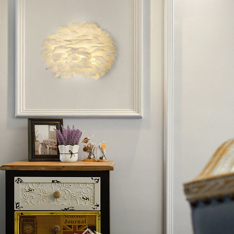Nordic Creative Feather 1-Light  Wall Sconce Lamp