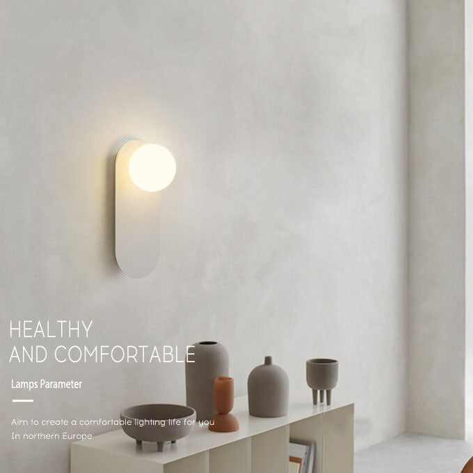 Nordic Minimalist Glass Ring Base 1-Light Wall Sconce Lamp