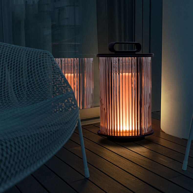 Lámpara de piso para jardín impermeable LED de columna de vidrio de acero inoxidable moderna 