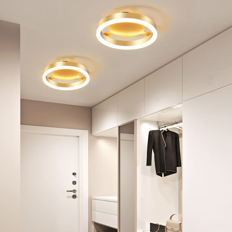 Moderne kreative quadratische runde LED-Deckenleuchte mit halbbündiger Montage 