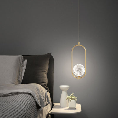 Simplicity Textured Crystal Glass Ball 1-Light LED Pendant Light