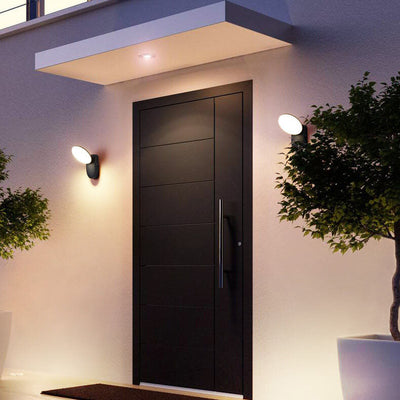 Lámpara de Aplique de Pared LED Impermeable para Exteriores de Círculo Simple 