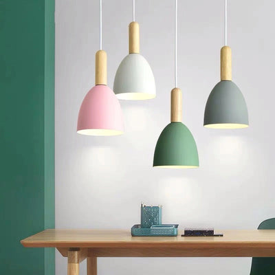 Nordic Log Dome Macaron 1-Light Pendant Light