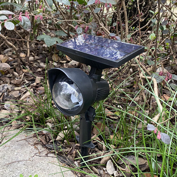 Solar drehbare Farbprojektions-LED Außen-Garten-Rasenleuchte 