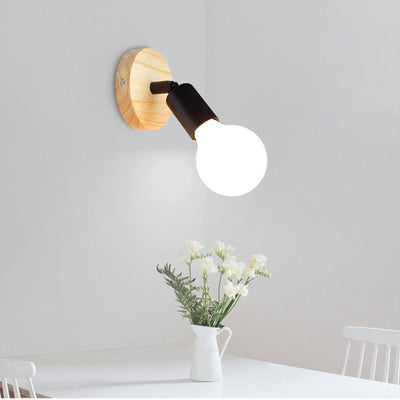 Nordic Minimalist Log Spotlight 1-Light Wall Sconce Lamp