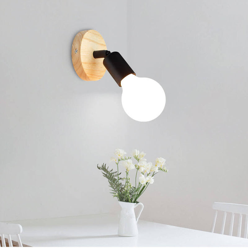 Nordic Minimalist Log Spotlight 1-Light Wall Sconce Lamp