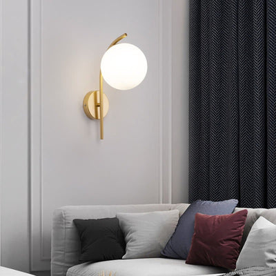 Nordic Arc Glass Globe 1-Light  Wall Sconce Lamp