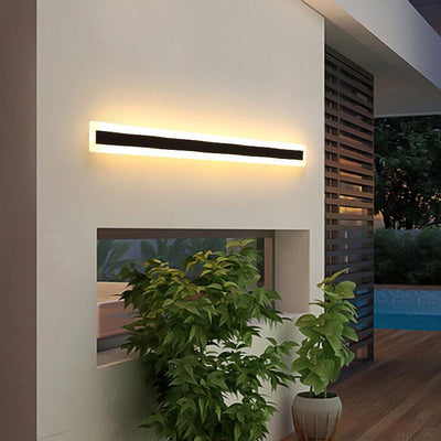 Minimalistic Elongated Bar Shaped 1-Light LED Acrylic Outdoor Waterproof Wall Light