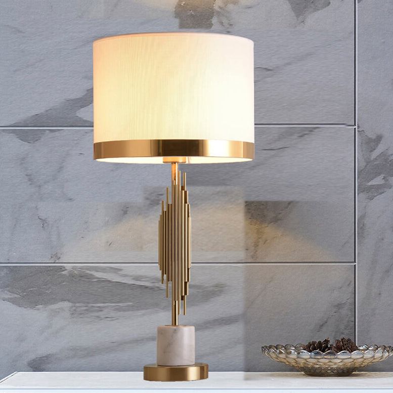 Nordic Luxury Fabric Marble Base 1-Light Table Lamp
