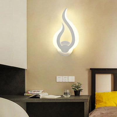 Modern Minimalist Flame Shaped Acrylic 1-Light LED Wall Sconce Lamp