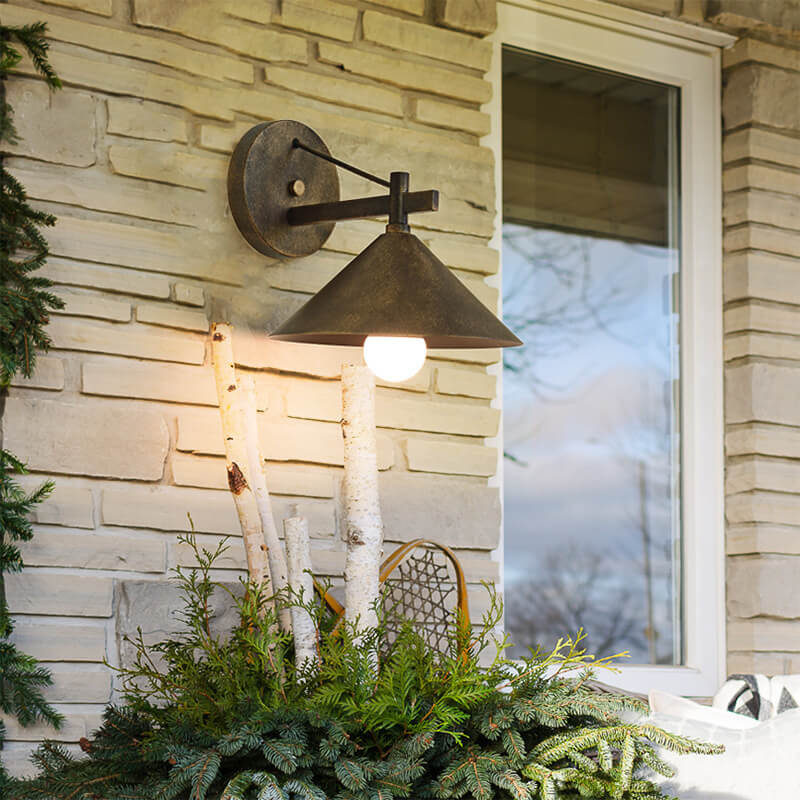 Retro Outdoor Eisen Verjüngte Wasserdichte 1-Licht Wandleuchte Lampe 