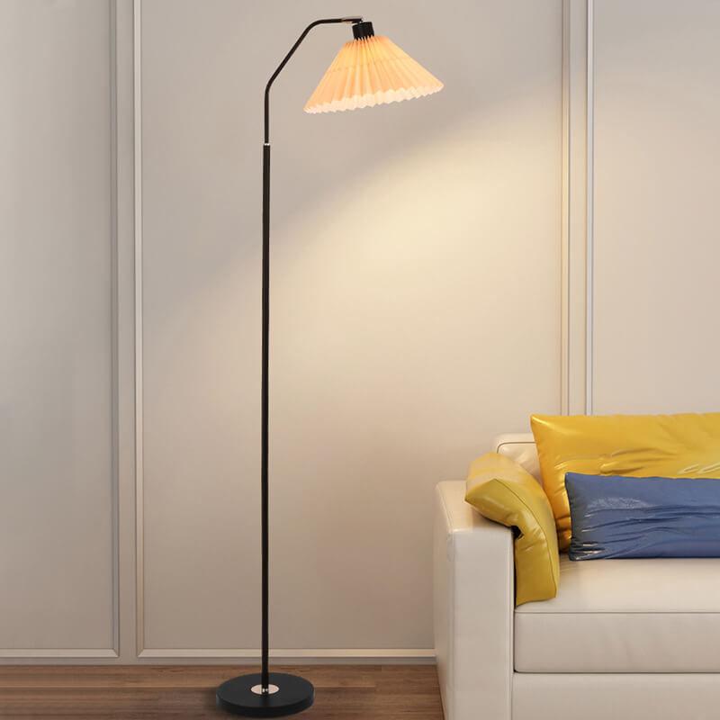 Minimalistische Stofffaltenlampe 1-Licht Stehende Stehlampe 