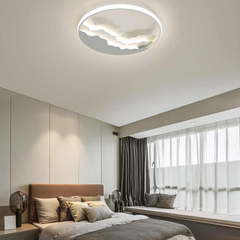 Nordic Sea Wave Round LED Flush Mount Ceiling Light