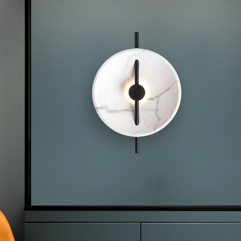 Minimalist Resin Marble Round LED Wall Sconce Lamp
