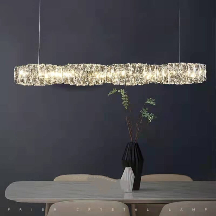 Modern Minimalist Linear Crystal LED Chandelier