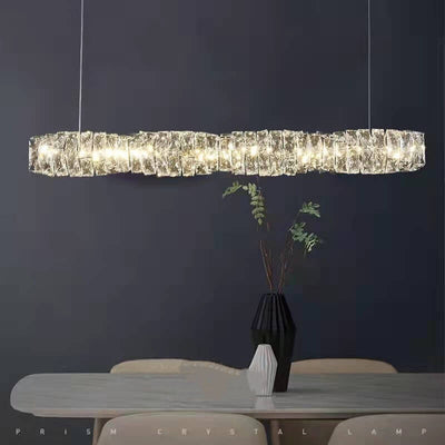 Modern Minimalist Linear Crystal LED Chandelier