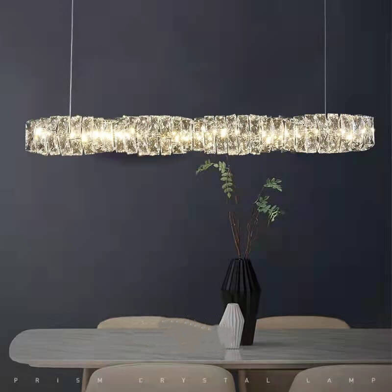 Modern Minimalist Linear Crystal LED Chandelier