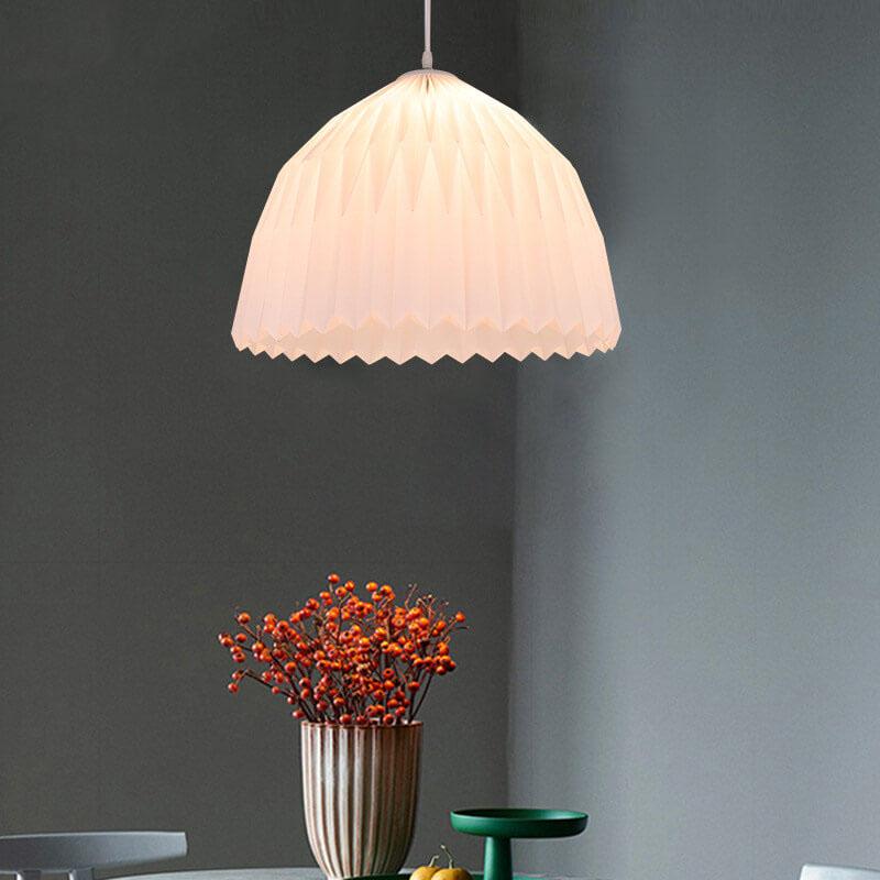 Suspension lumineuse moderne créative en dôme plissé acrylique à 1 lumière 