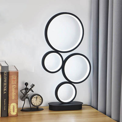 Minimalist 4-Circle Ring LED Table Lamp