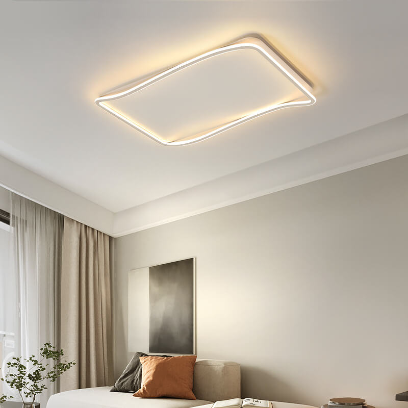 Minimalist Rectangular Aluminum LED Flush Mount Ceiling Light