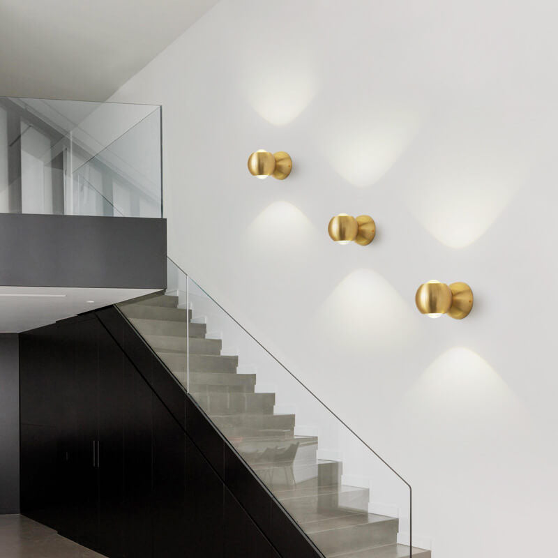 Modern Luxury Copper Cylindrical Mini LED Wall Sconce Lamp