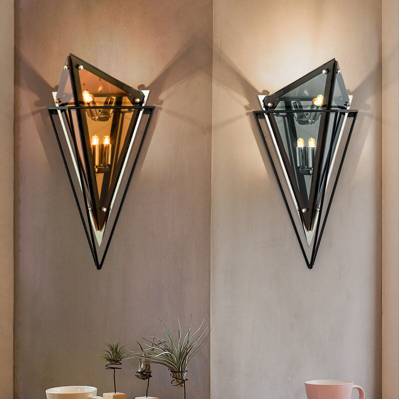 Applique Murale Moderne Créative en Verre Triangle 1-Lumière 