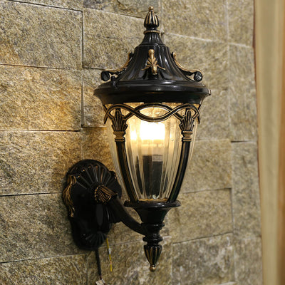European Maple Lantern Outdoor Waterproof 1-Light Wall Sconce Lamp