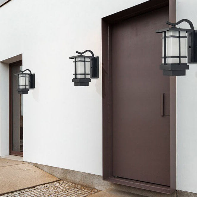 Lampe applique murale 1 lumière étanche rétro à carreaux pour extérieur 