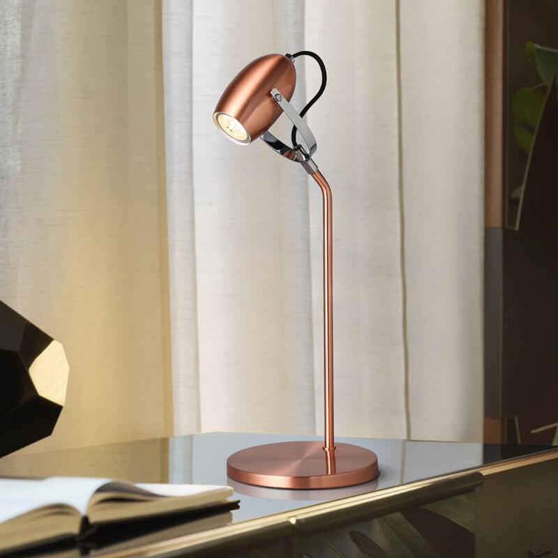 Modern Rose Gold Adjustable 1-Light LED Desk Lamp