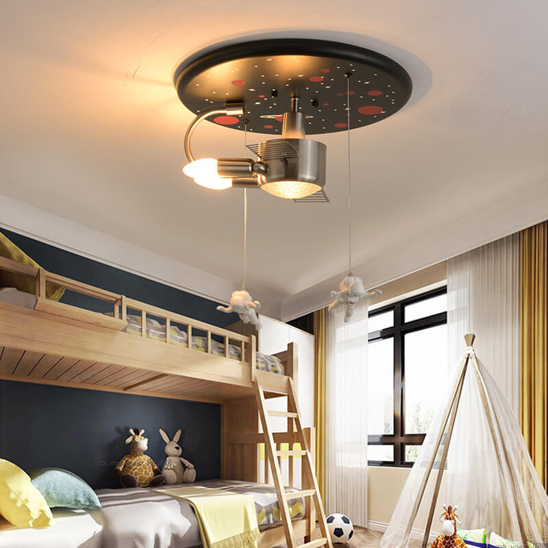 Creative Spaceman Satellite 3 Light Flush Mount Ceiling Light